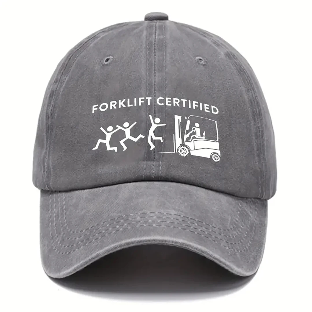 Fun Summer Sunscreen Forklift Operator  Baseball Cap for Men and Women Distressed Washed Vintage Snapback Everday Casual