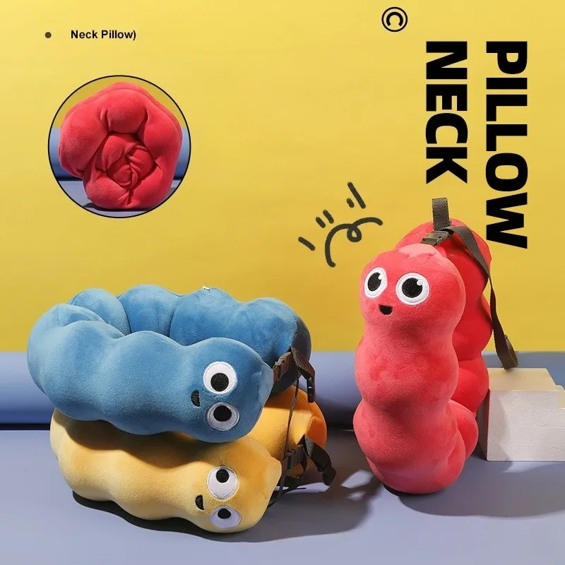 주키니 U자형 베개 창의적인 메모리 폼 비행기 사무실 낮잠 여행용 휴대용 목 베개 분리형 세탁 가능