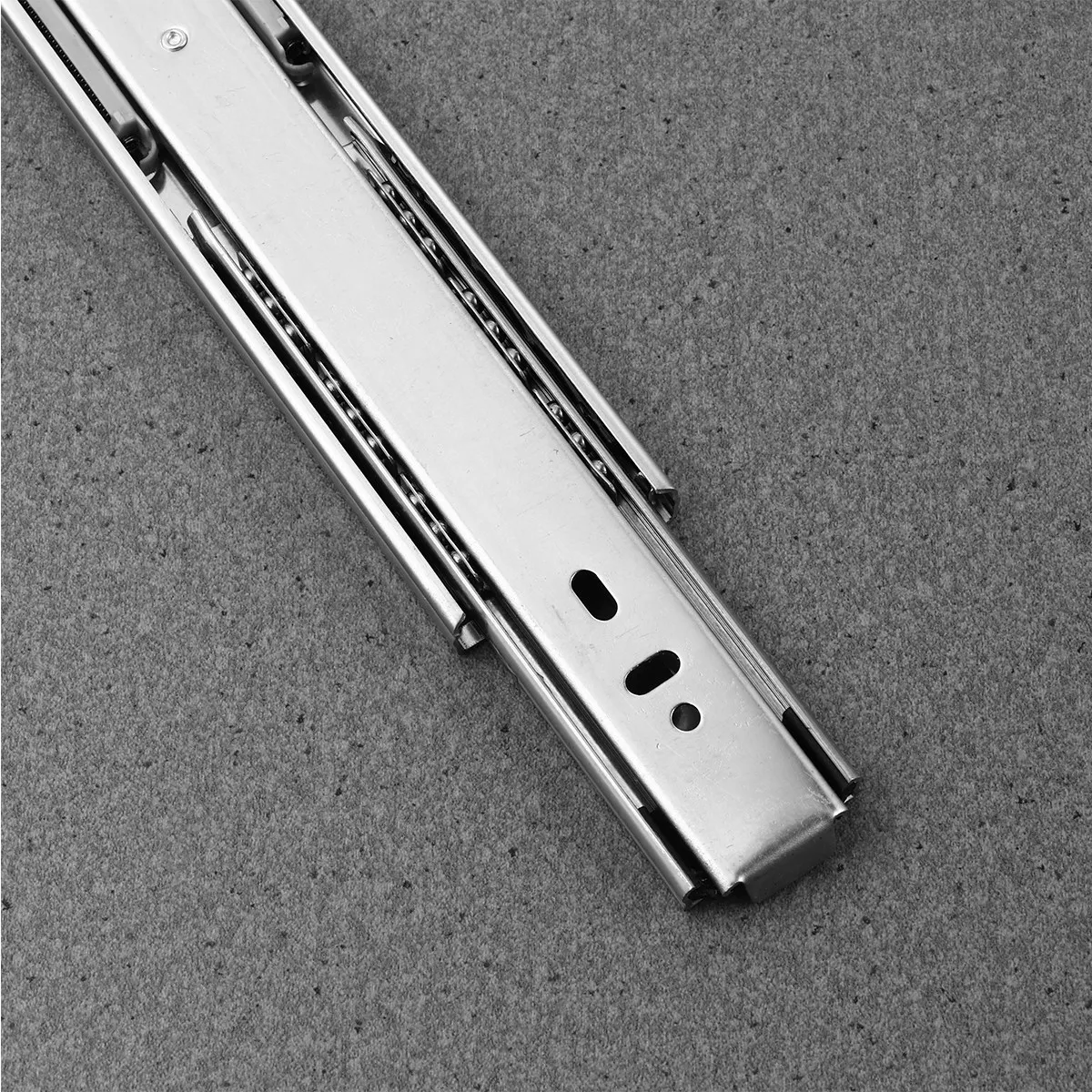 

2 pcs 3 Section 20 Inches 500Mm Double Spring Drawer Slides Steel Ball Bearing Silent Tracks For Cabinet Desk Wardrobe