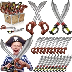 12Pcs Inflatable Pirate Sword Kids Pirate Theme Birthday Party Decoration Favors Gift Toys Halloween Captain Cosplay Props