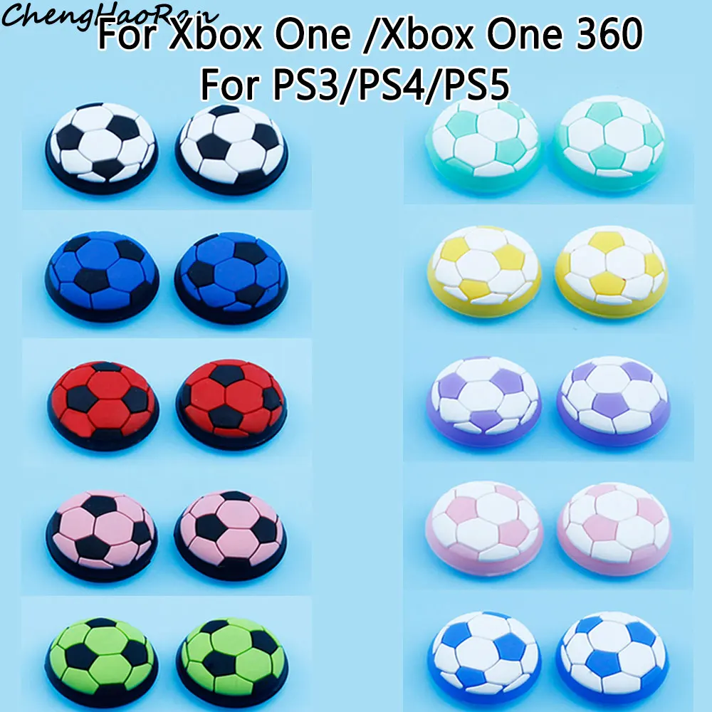 2PCS Weiche Silikon Thumb-Stick Grip Cap Fußball Joystick Abdeckung Für PS5 PS4 PS3 Xbox One 360 Controller Thumbstick fall – Detail 1