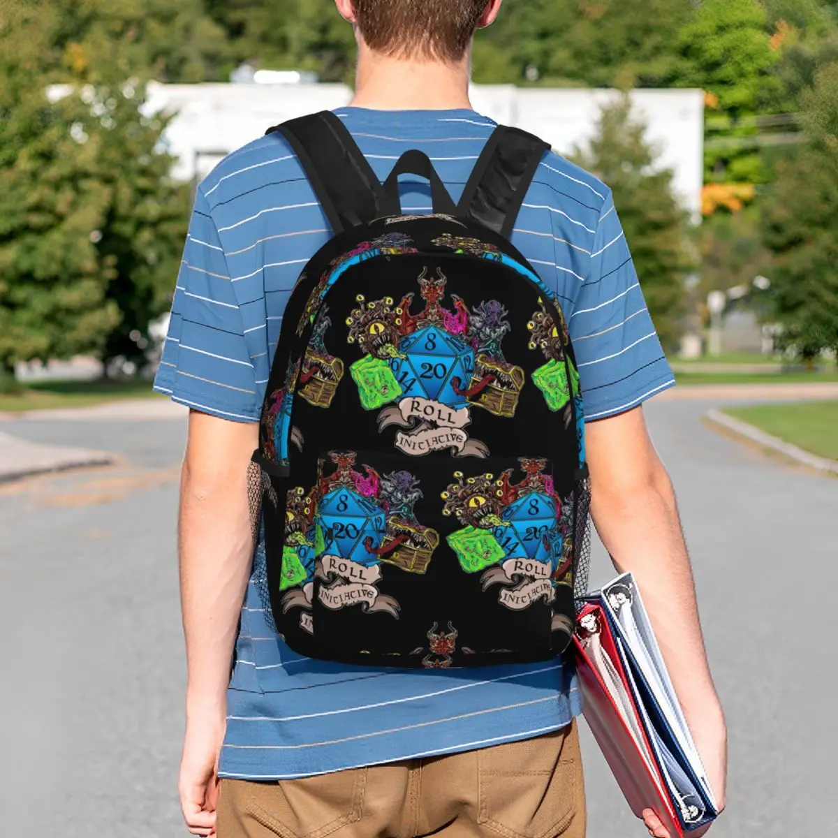 Roll Initiative Dungeon And Dragon Backpack Student BookBag Men Women School Bag Computer Shoulder Bags
