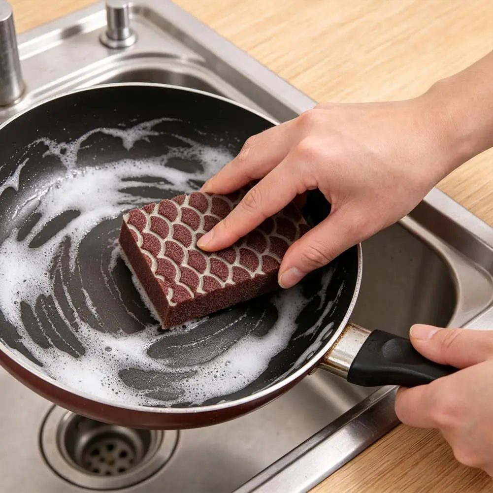 

High-density Abrasive Sponge Premium Eraser Pot Scrubber, Multi-Functional Scouring Pad for Kitchen Pots Pans Shower Tub