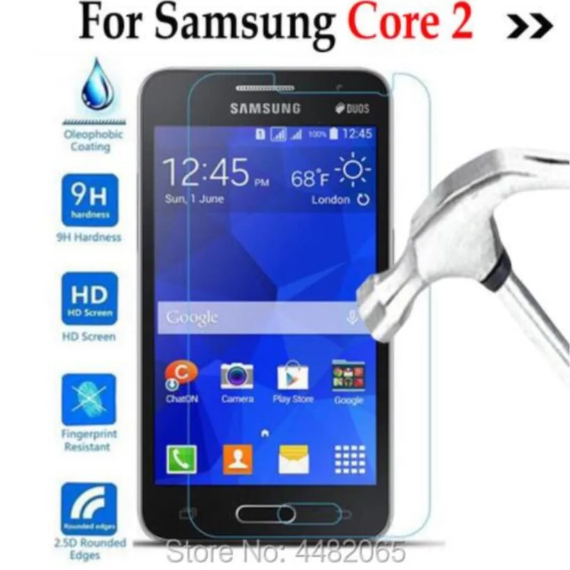 5 шт. крышка из закаленного стекла core2 для samsung galaxy core 2 ii dous sm-g355h g355 g3559, защитная пленка для экрана