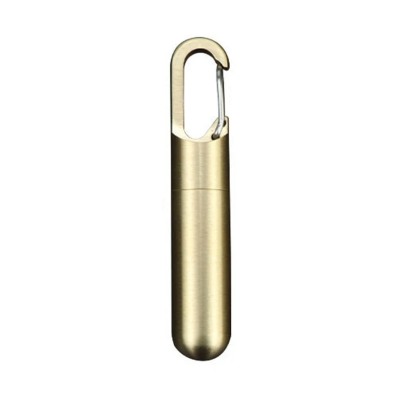 

Durable Brass Pills Case Keychain Mini Capsules Storage for Camping and Hiking