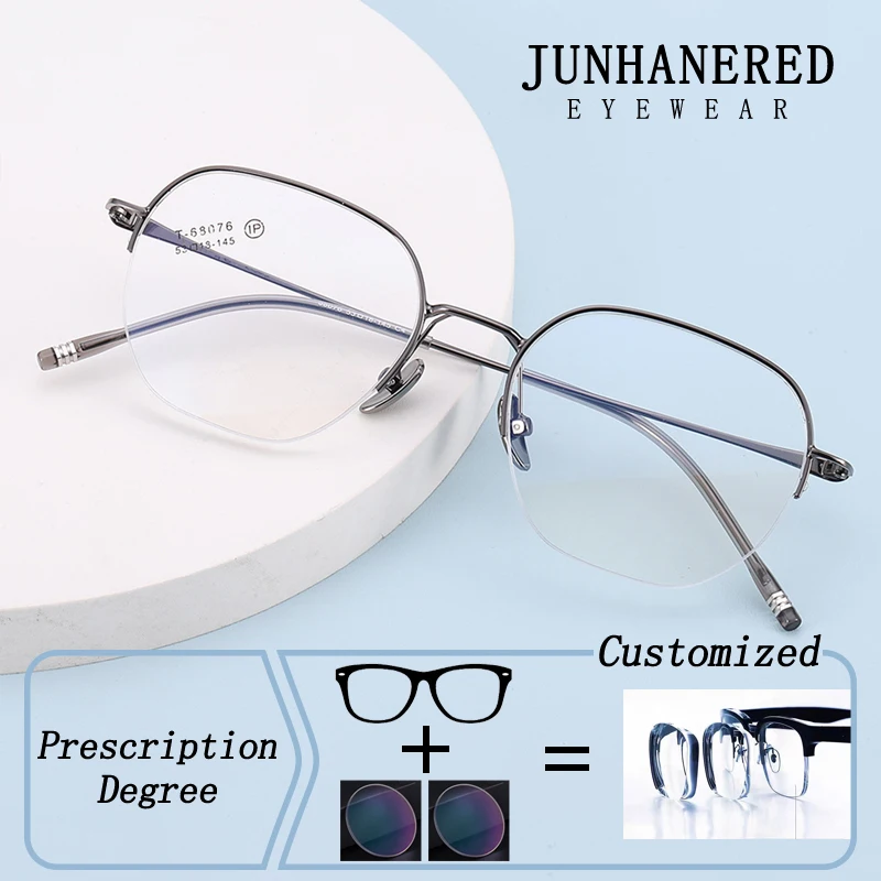 

Новые многоугольные полуоправы, фотохромные очки по рецепту, анти-синие лучи для чтения, женские очки для ближнего зрения, астигматизма, мужские очки