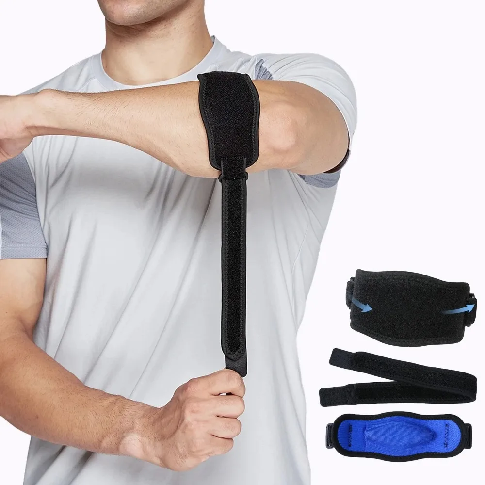 Elbow Brace for Tennis Golfer Badminton Sports Protection Adjustable Arm Band Compression Pad Tendonitis Pain Relief Men Women view 2