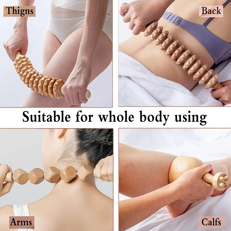 Wood Therapy Massage Tools for Body Shaping,Anti Cellulite Lymphatic Drainage,Professional Wooden Massage for Waist Sculpting