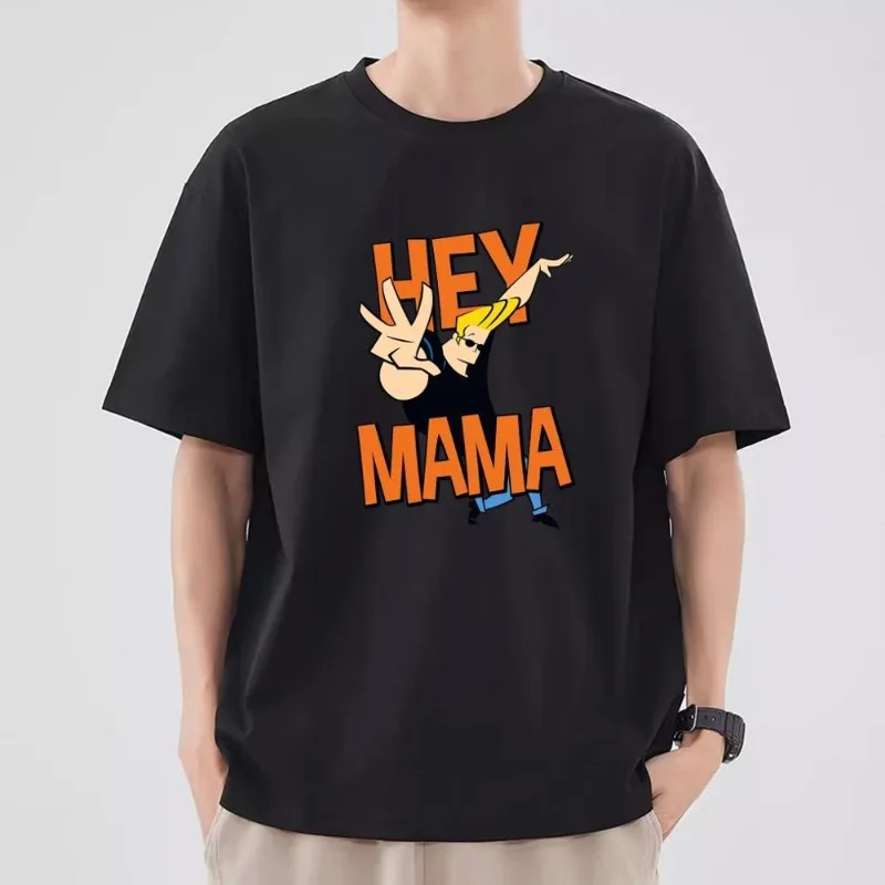 J-Johnny Cartoon Bravo T Shirt Women Couple Combination Clothes Short Sleeve Collar Fashion T-shirt Man Cotton