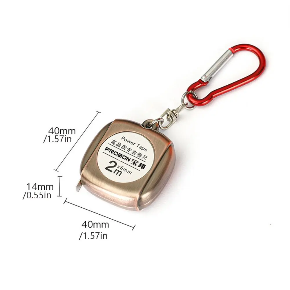 Small Roulette Keychain Tape Measure Delicate Mini Retractable Ruler 2M Keyring Measure Tape Gift