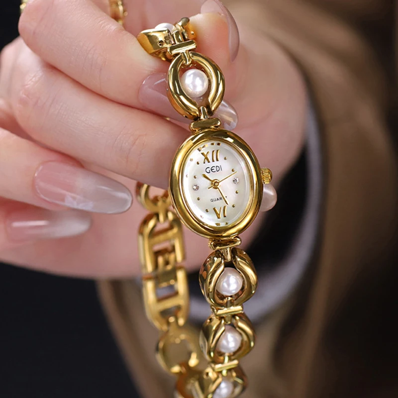 Women Bracelet Watches Oval Top Brand Luxury Ladies Wrist Watch For Female Clock Quartz Wristwatch Dropshipping Elegant Fashion