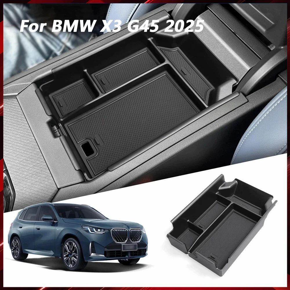 For BMW X3 G45 2025 Armrest Box Center Consle Organizer Tray Center Console Armrest Storage Box Tray Interior Accessories