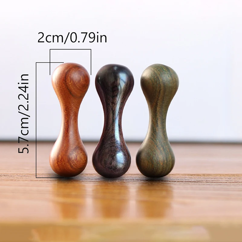 Wood Knucklebone Decompression Toys Polishing Sandalwood Hand Spinner Anxiety Stress Relief Rotate Finger Gyro Gift