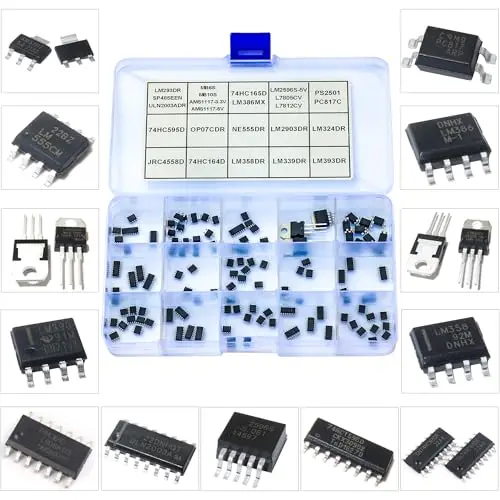 SMD دارة متكاملة JRC4558D ، LM358DR ، 74HC595D ، NE555DR ، LM324DR ، ULN2003ADR ، 74HC165D ، LM386MX ، L7805CV