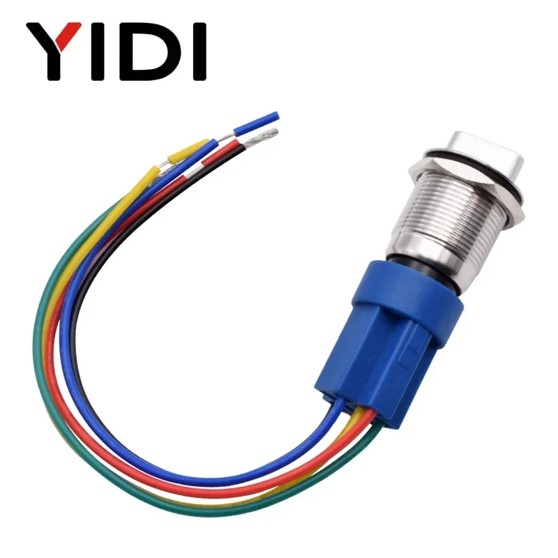 19mm 2 3 Position Metal Selector Rotary Push Button Switch Latching SPDT 12V 220V LED Stainless Steel ON OFF Knob Switch 1NO 1NC view 6