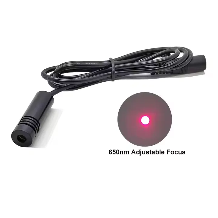 20mw 650nm Red Dot Laser Diode Module Adjustable 12X40mm Marking Machine Positioning Laser Head Module DC Interface