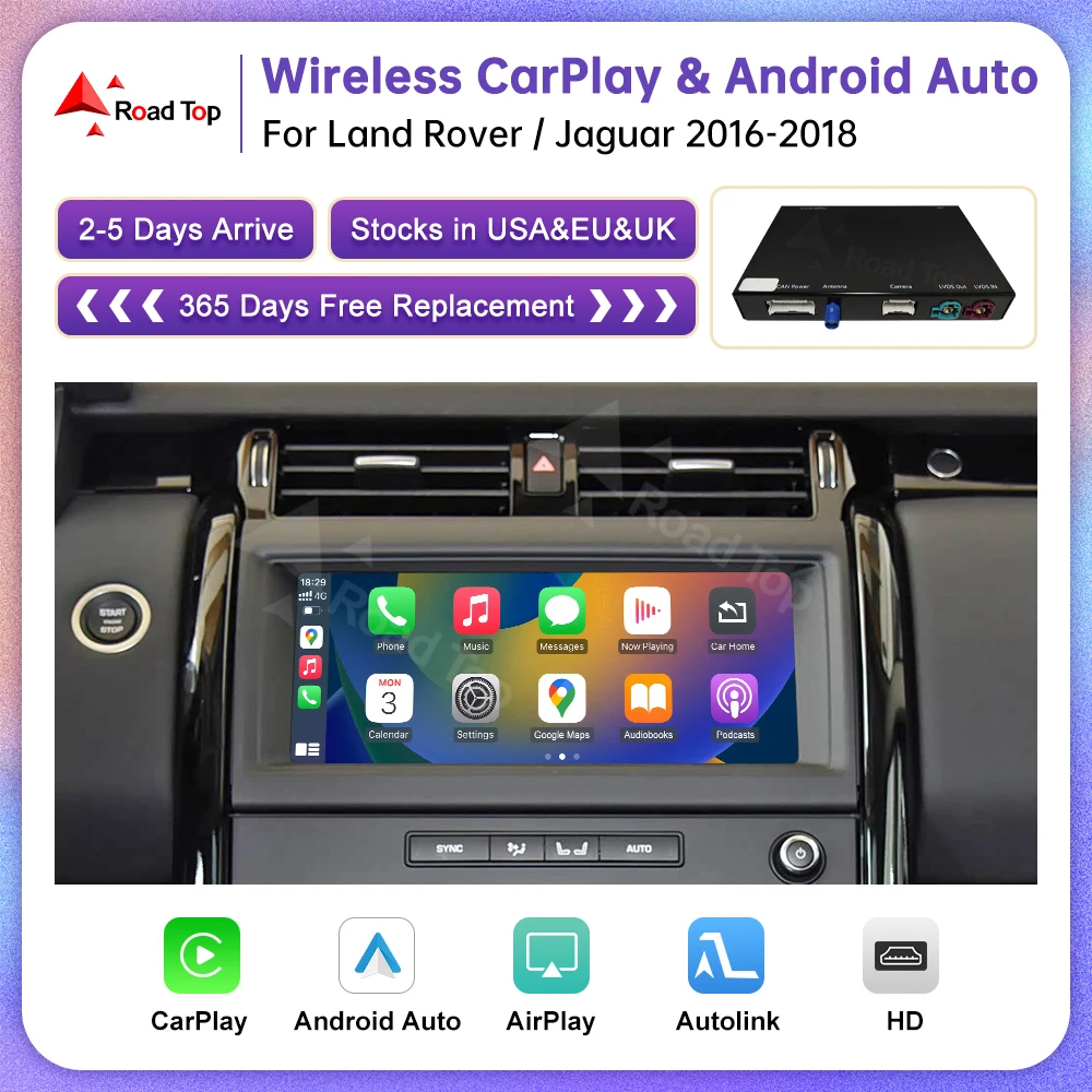 Carplay اللاسلكي لاند روفر/جاكوار/رينج روفر/إيفوك/ديسكفري نظام هارمان 2016-2018 مشغل سيارة ملاحة الوسائط المتعددة #1