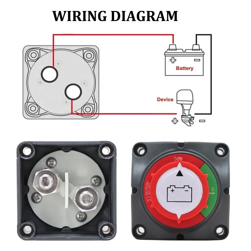 Heavy Duty Dpdt 12V 24V 48V Dual Car Vehicle RV Marine Boat Battery Isolator Master Kill Switch Disconnect Power Cut Off Kit