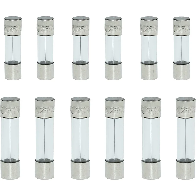 AUKENIEN Glass Fuse Set 5x20mm 1A 5A 10A 15A 20A 250V 6.3x32 6x30mm 1A 2A 3A 5A 6A 7A 8A 10A 15A 20A Glass Fuses Pack of 250
