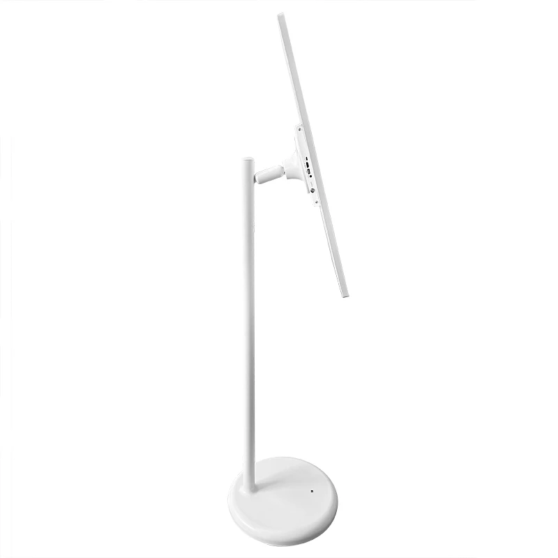 White Floor Standing Mobile Portable Wireless Touch Screen Rotatable Vertical Display Smart Follow by Me Movable Tv