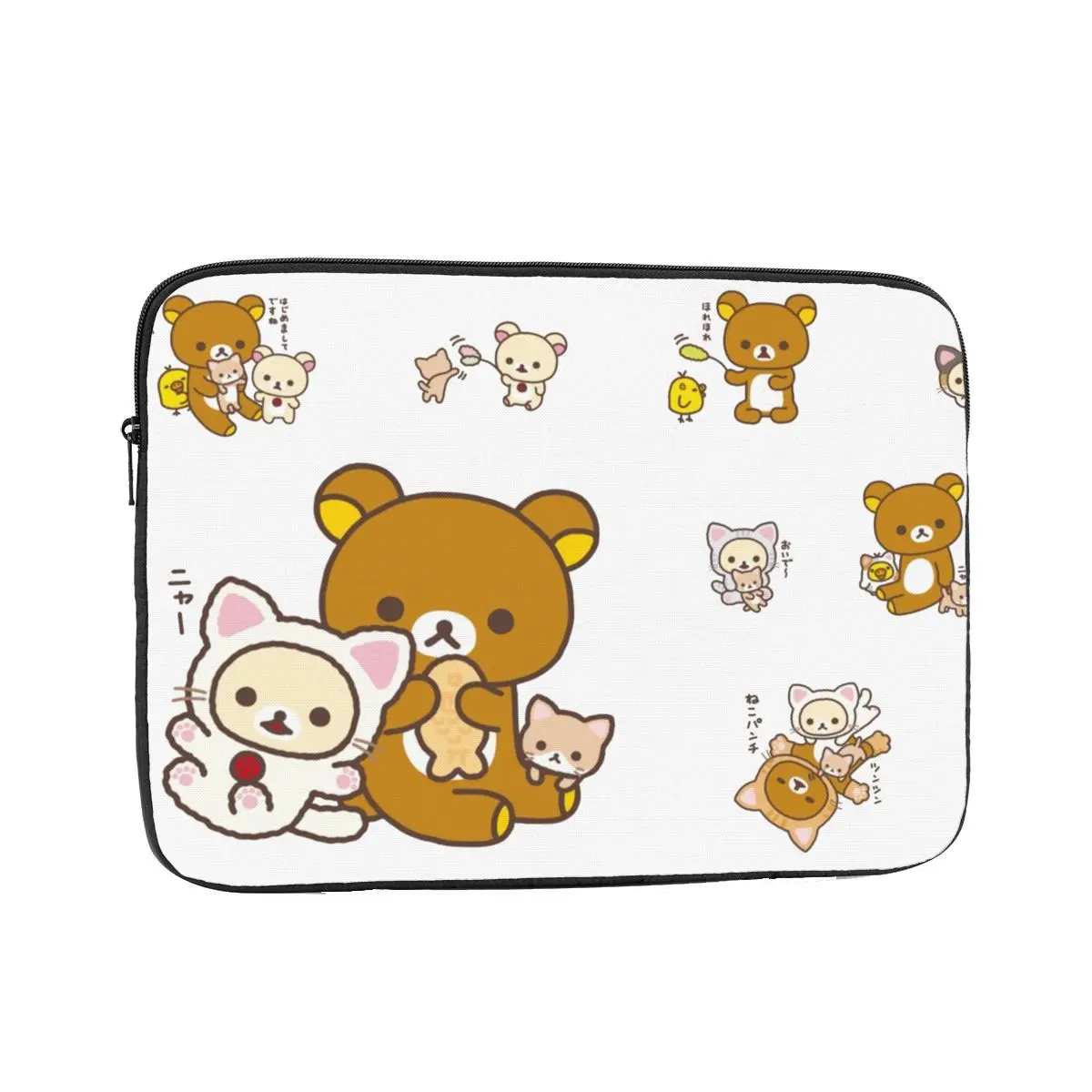 Rilakkuma sakura notebook bolsa para laptop bolsa 10 12 13 15 17 tamanhos para macbook air pro tablet bolsa à prova de choque