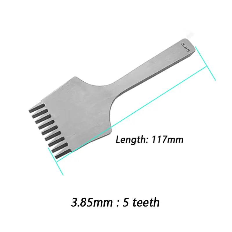 Leather Craft Punches Tool Set Pricking Iron French Chisel with Polished Prongs 2.7/3.0/3.38/3.85mm for Punching Stitching Holes - Image 7