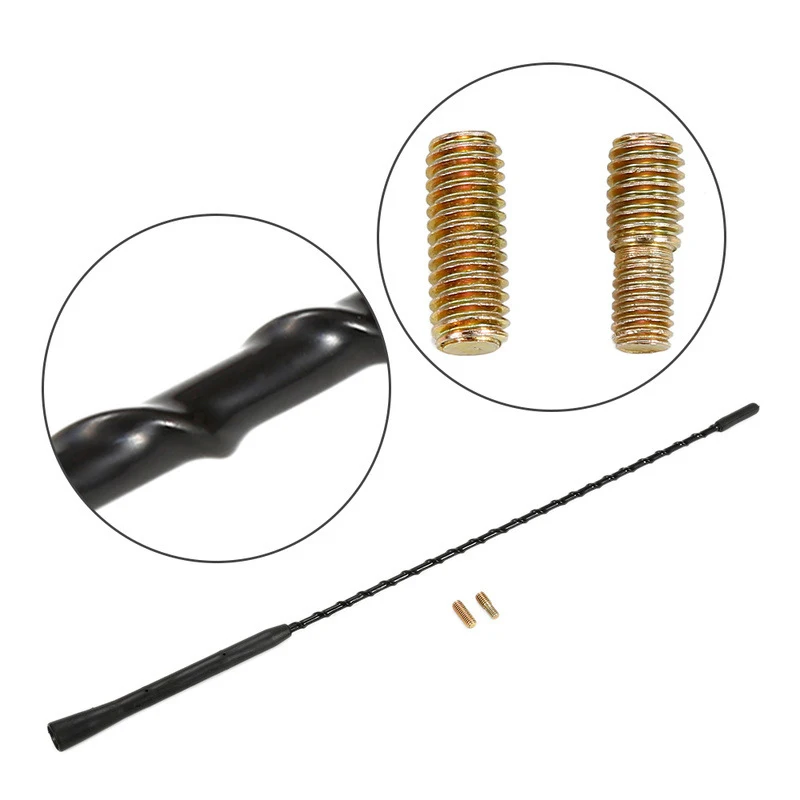 9/11/16inch Auto Car Roof Mast Stereo Antenna AM/FM Radio Aerial Screw Black Universal Car Aerial M4/M5/M6 Type Screws