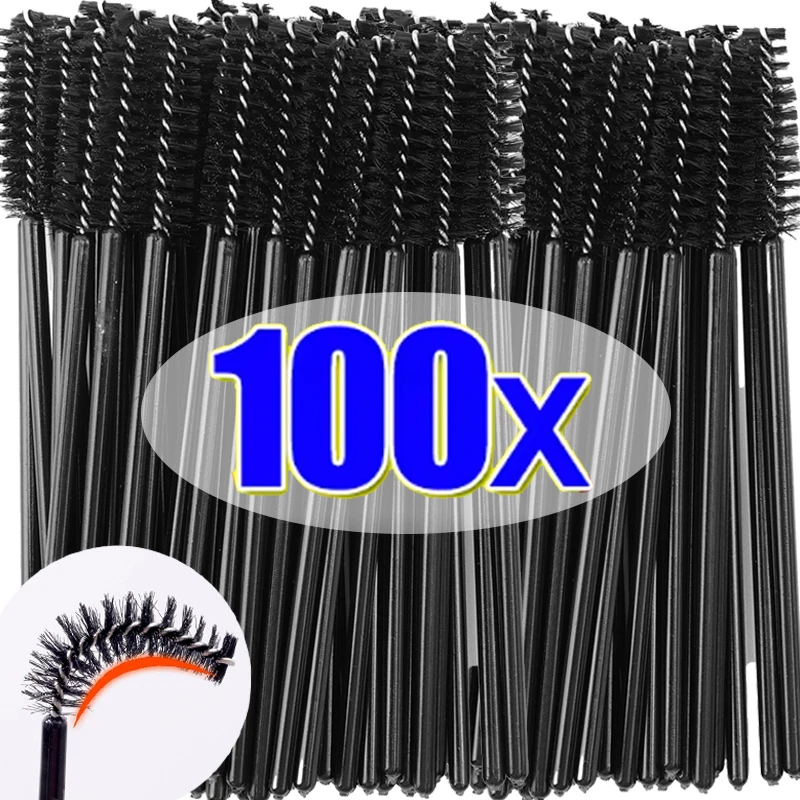 Brosses pour extension de cils, baguettes applicateur de mascara, outils de maquillage cosmétique, 100 pièces