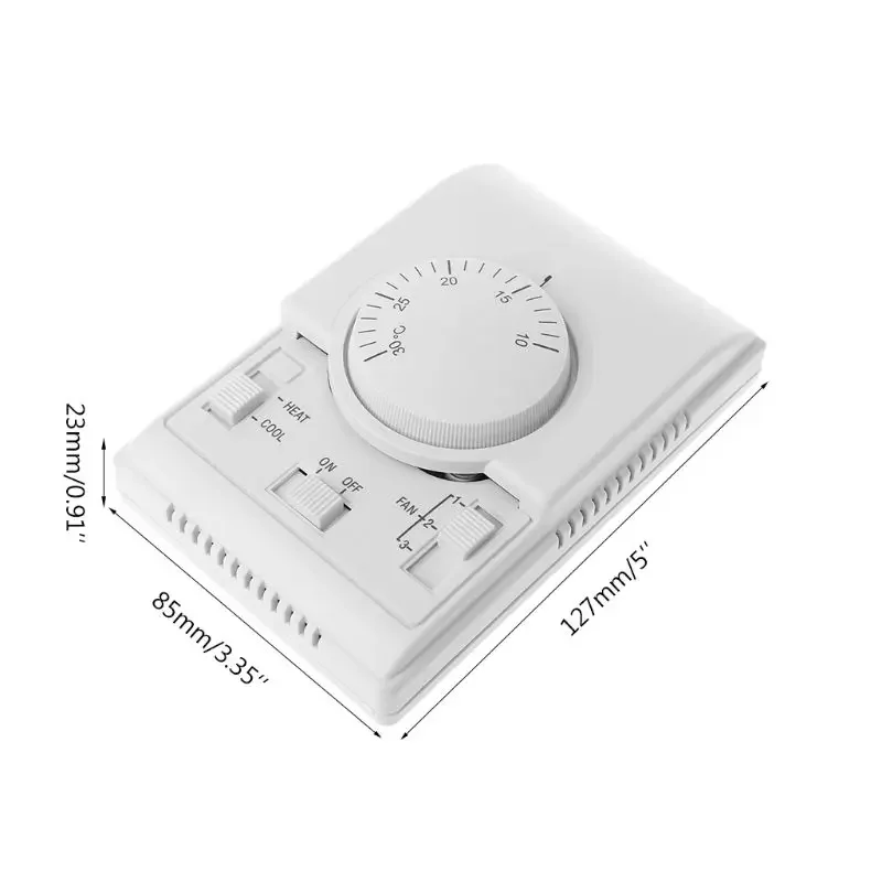 220V Room Mechanical เทอร์โมสวิทช์ควบคุมเครื่องปรับอากาศพัดลมคอยล์อุณหภูมิประหยัดพลังงาน