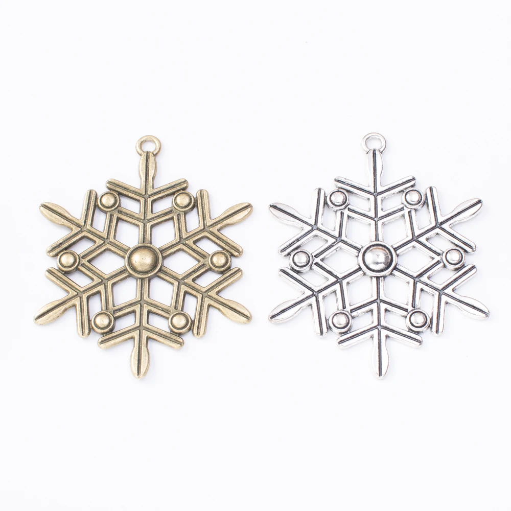 6pieces (snowflake) vintage zinc alloy charm metal pendant DIY jewelry discovery making accessories2236