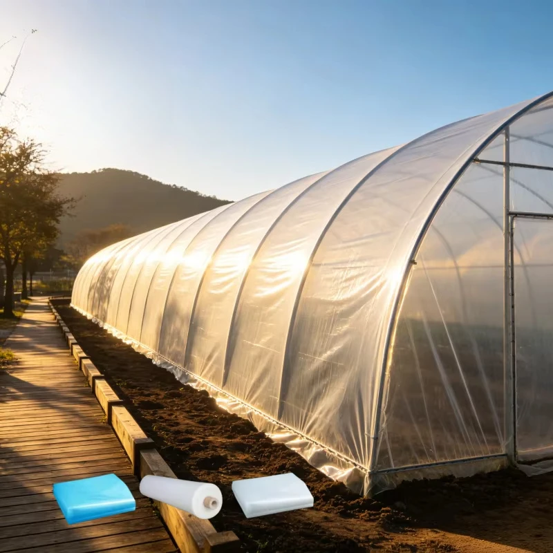 Heavy Duty Puncture Resistant Greenhouse Film Anti-Tear PO Plastic Cover Customizable Size Película de Invernadero