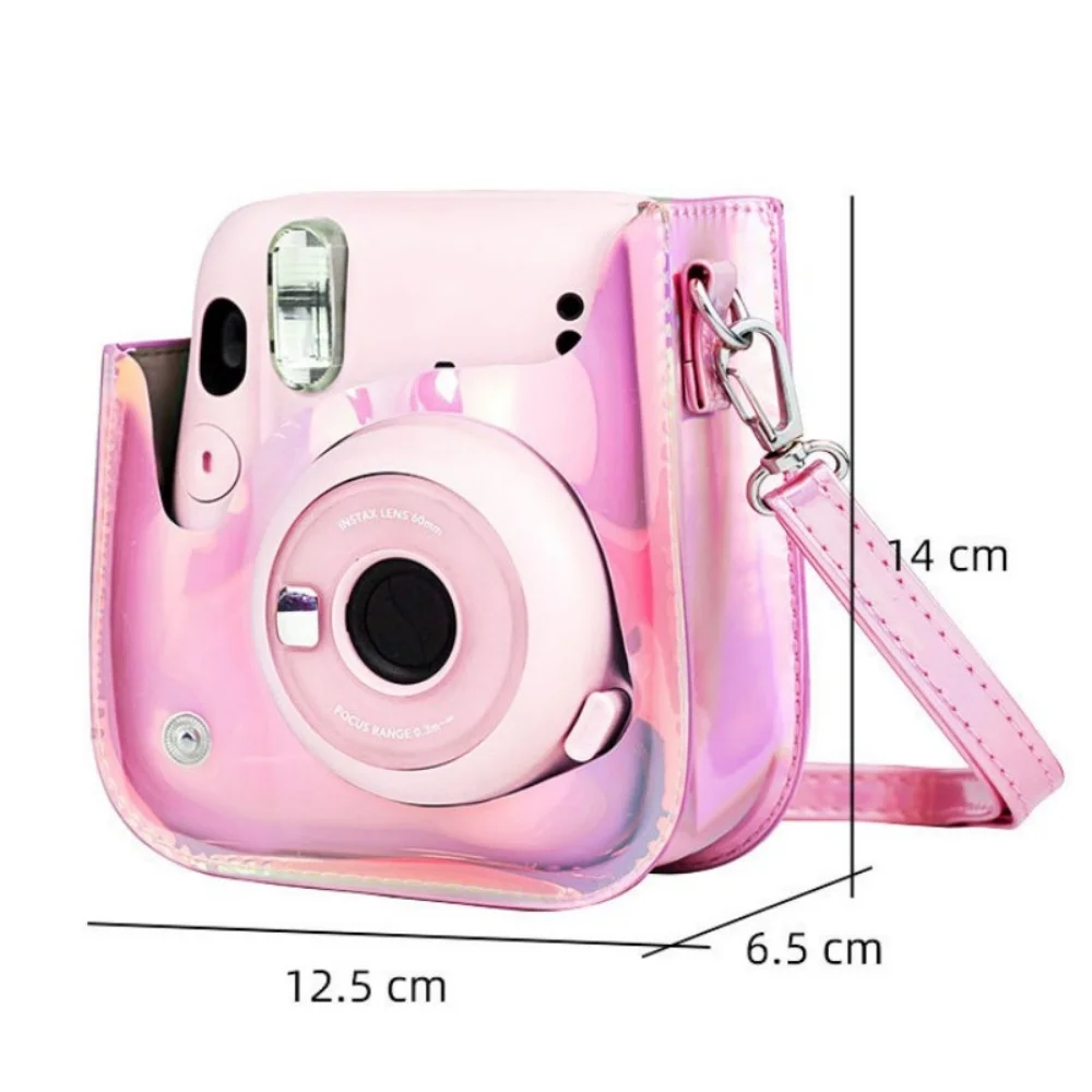 Transparent Camera Case Bag For Fujifilm Instax Mini 12/11 Instant Camera Accessories Protective Bags With Adjust Shoulder Strap