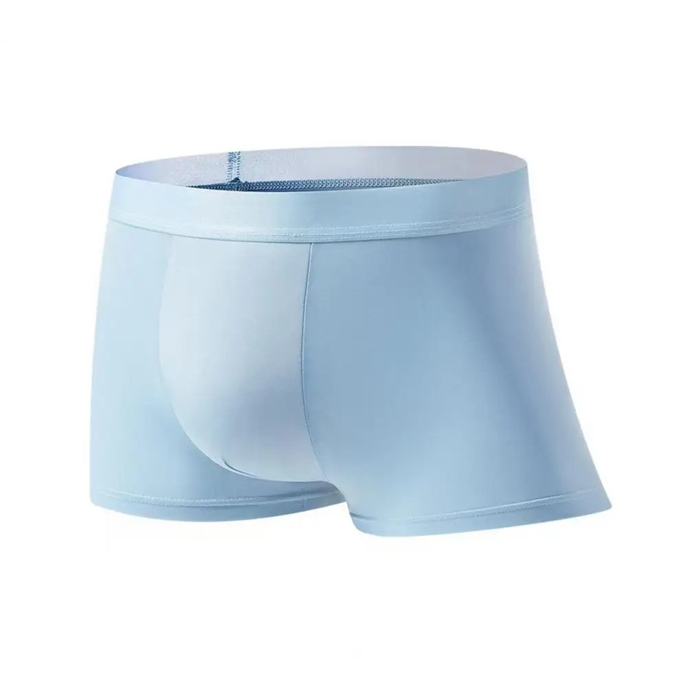 2026 Men Boxer Underwear Elastic Mid-Waist Design Solid Color Shorts Briefs U-Convex Thin Soft Panties Daily Wear