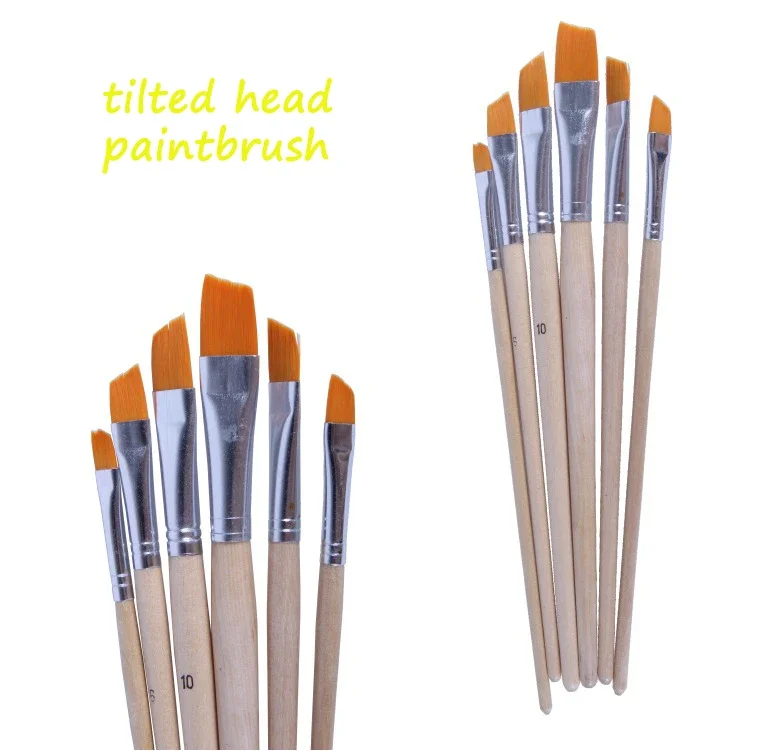 Boutique Fine nylon hair round head flat front watercolor painting brushes acrylic brush pen hook line pen oil brush 6 piece set