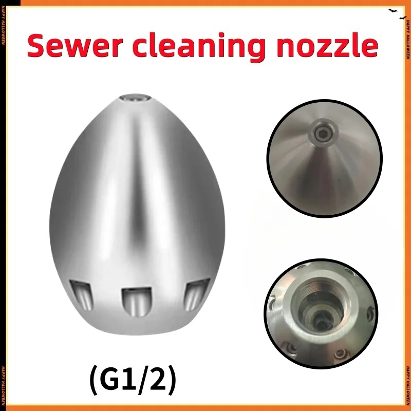 High Pressure Sewer Cleaning Nozzle, Pressure Cleaning Machine Municipal Sewer Dredging Nozzle, 1/2 Internal Thread Connection.