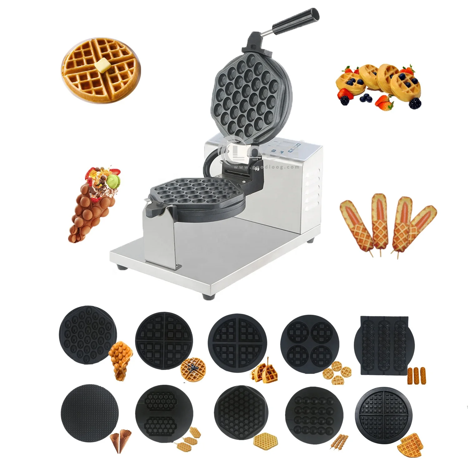 High Quality Commercial Egg Bubble Waffle  110V 220V Egg Waffle Machine Non Stick Bubble Waffle