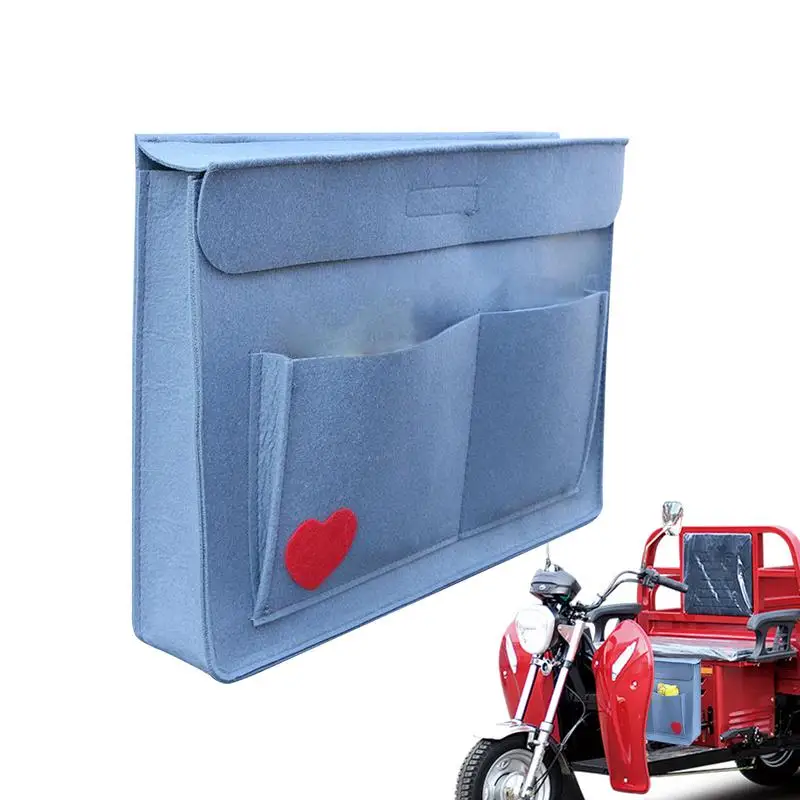 Strap-On Storage Tricycle Pouch Strap-On Tricycle Pouch Bag Battery Express Car Storage Pouch Front Storage Bag For Tricycle