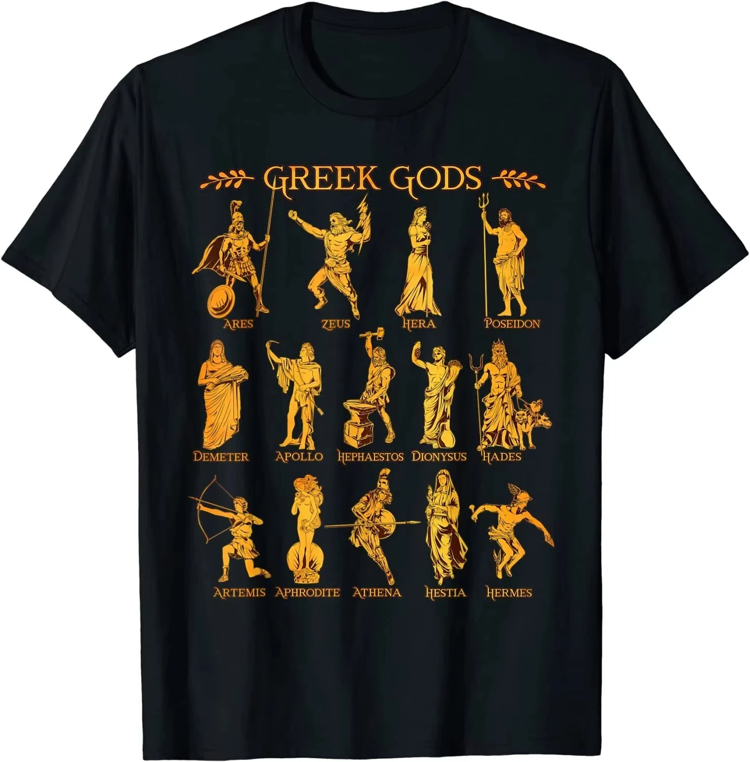 T-shirt mythologie grecque, dieux grecs, col rond, manches courtes, streetwear décontracté pour femmes, T-shirt style Harajuku, streetwear d'été