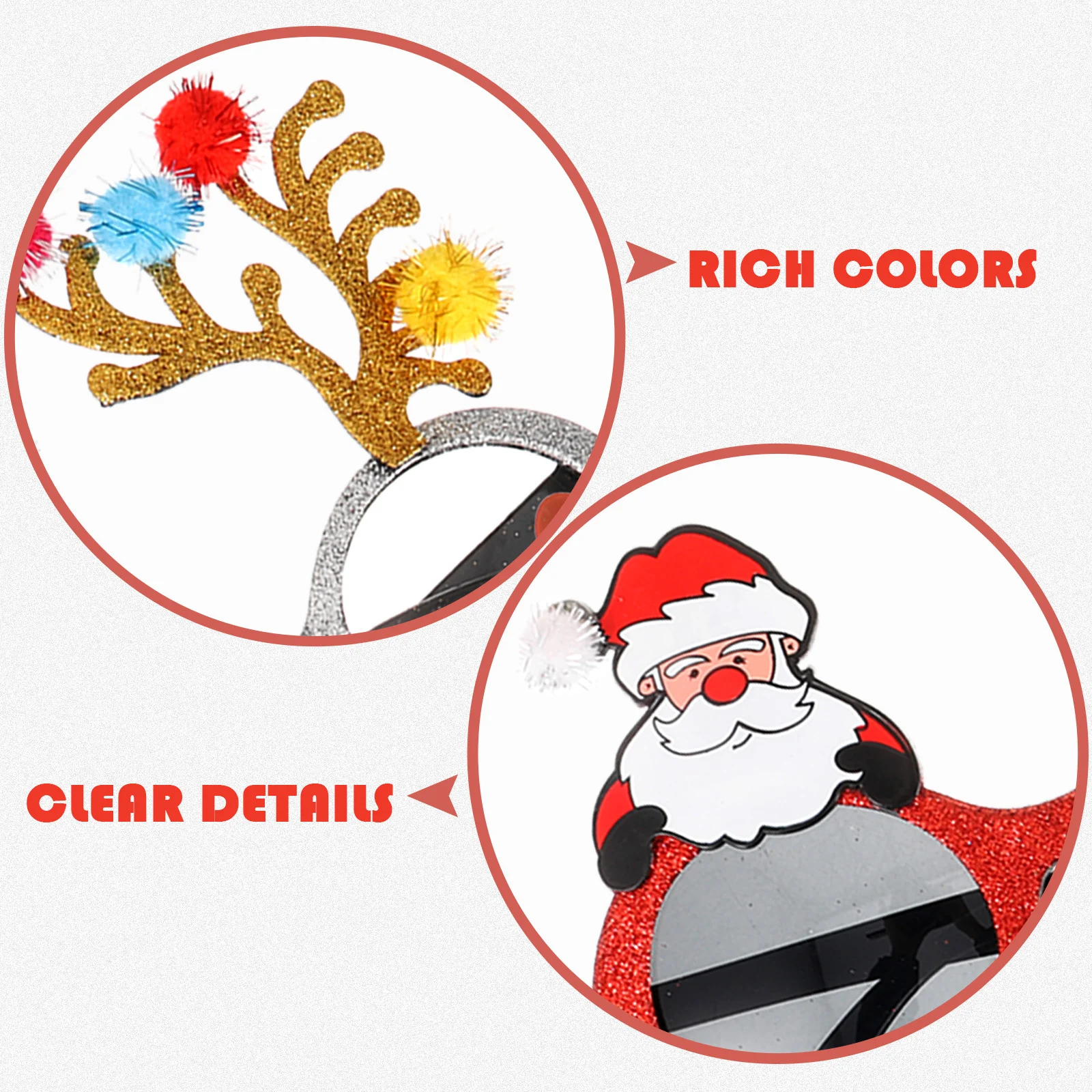 

3 шт., очки для вечеринки, рождественские блестящие очки с рогами, забавный аксессуар для костюма, новинка, очки для реквизита для фотосессии, рождественская вечеринка, танцы