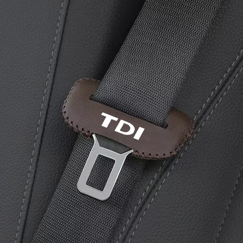 Leather Car Seat Belt Buckle Clip Cover Protector Anti-Scratch Case For VW TDI golf passat jetta kombi touareg tiguan polo