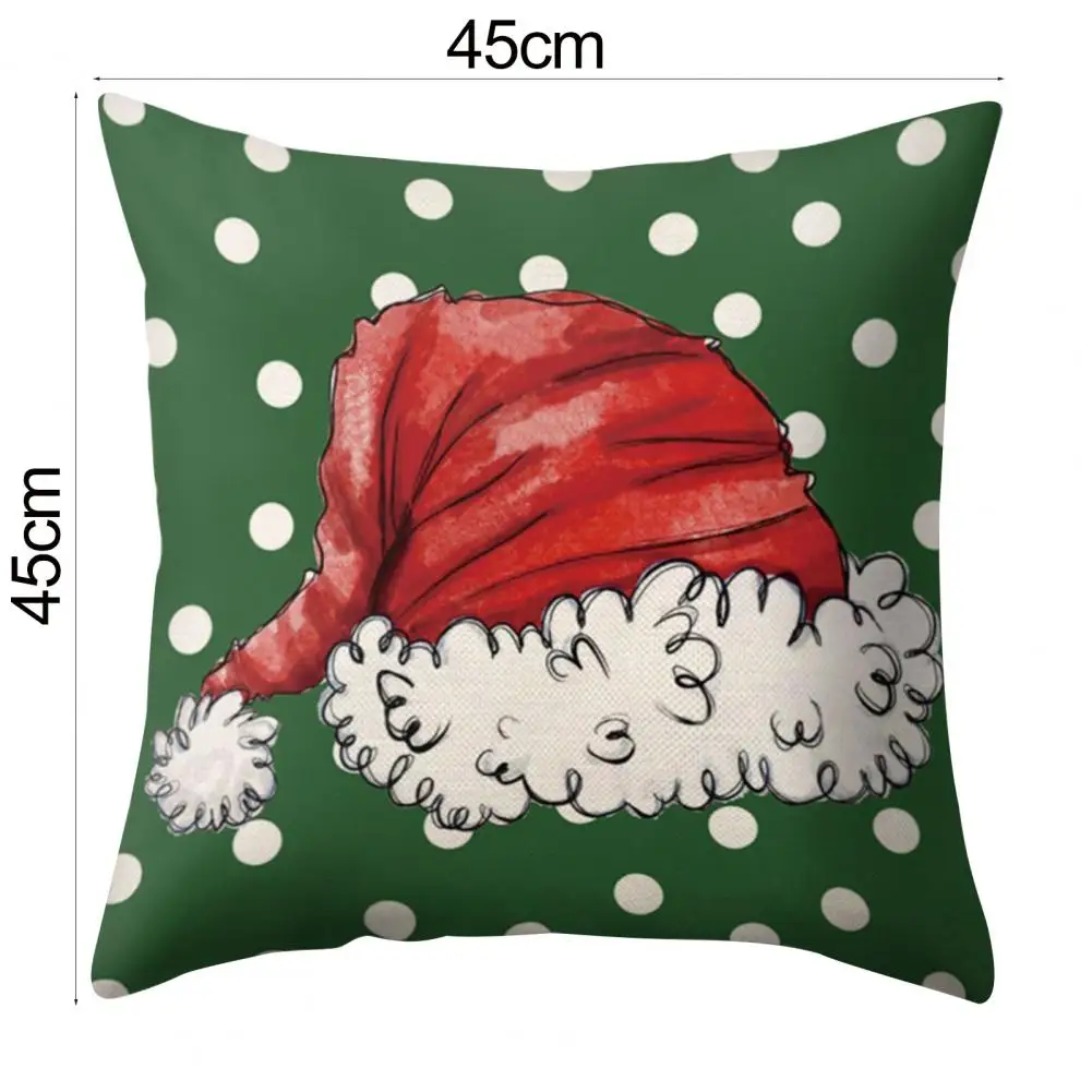 Christmas Pillowcase  Practical Bedroom Living Room Throw Pillow Cover Christmas Decor  Anti-fade Cushion Case