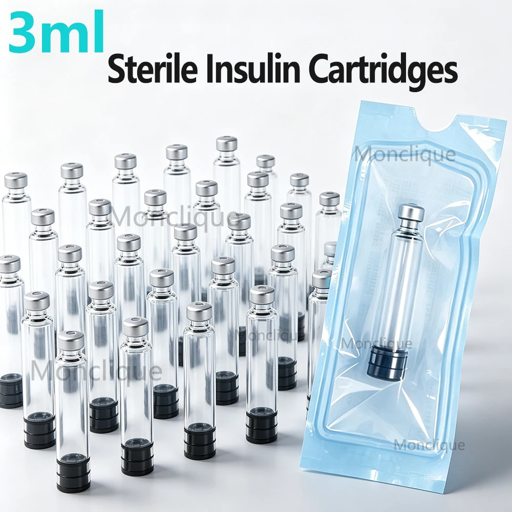 10/50/100PCS Sterile Insulin Cartridges 3 ml Sterile Cassette Bottle for Insulin Injection Pen Beauty Pen Individually Packaged