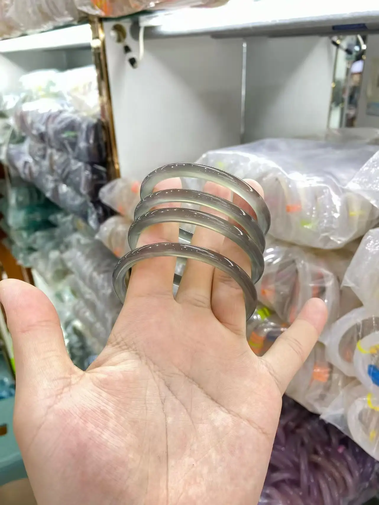 

Браслет из натурального халцедона, ручная резьба, тонкий круглый, модные ювелирные изделия, браслет из агата, высококачественные украшения