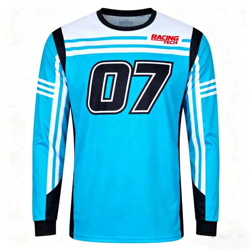 

3D-печать No 7. Гоночный — Тематические рубашки с длинными рукавами и динамическим цветным блоком — Стильный хит для любителей автоспорта. Быстросохнущие.