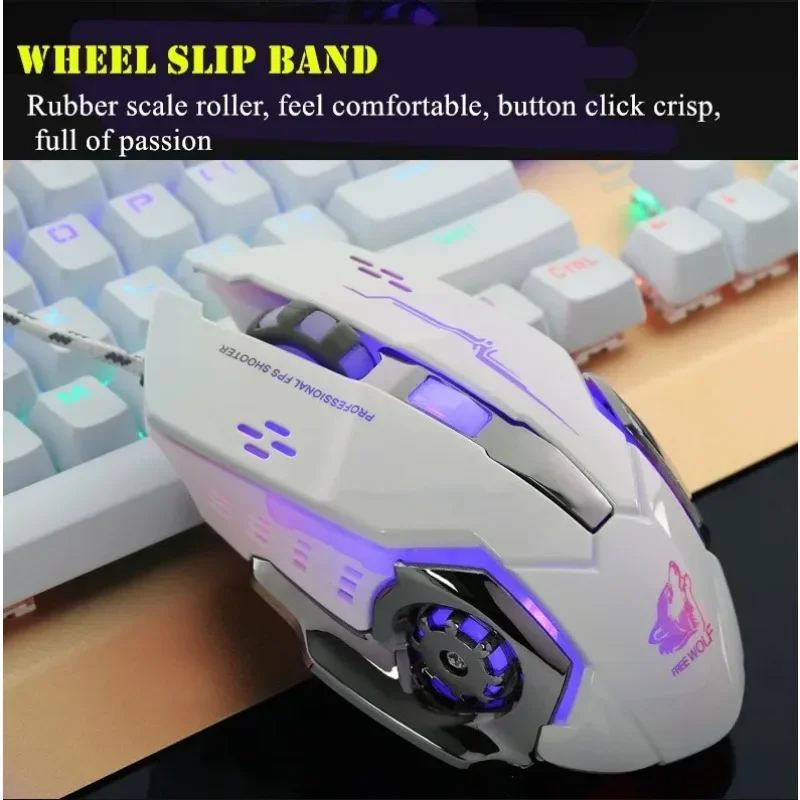 

Gamer Mouse Wired ,4 DPI Adjustment (500-4000DPI),7 LED Lights Gaming Mouse For Lol,On board memory and programmable buttons