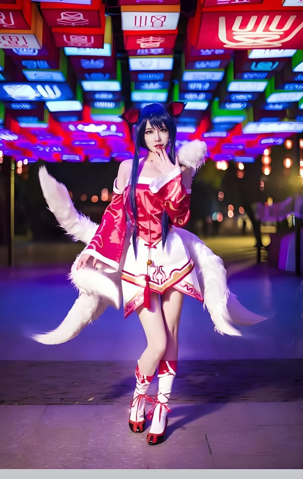 LOL Spirit Blossom Ahri Cosplay colas mujeres Sexy zorro nueve colas actualizado transformar modelo cola de felpa 85CM accesorios Prop