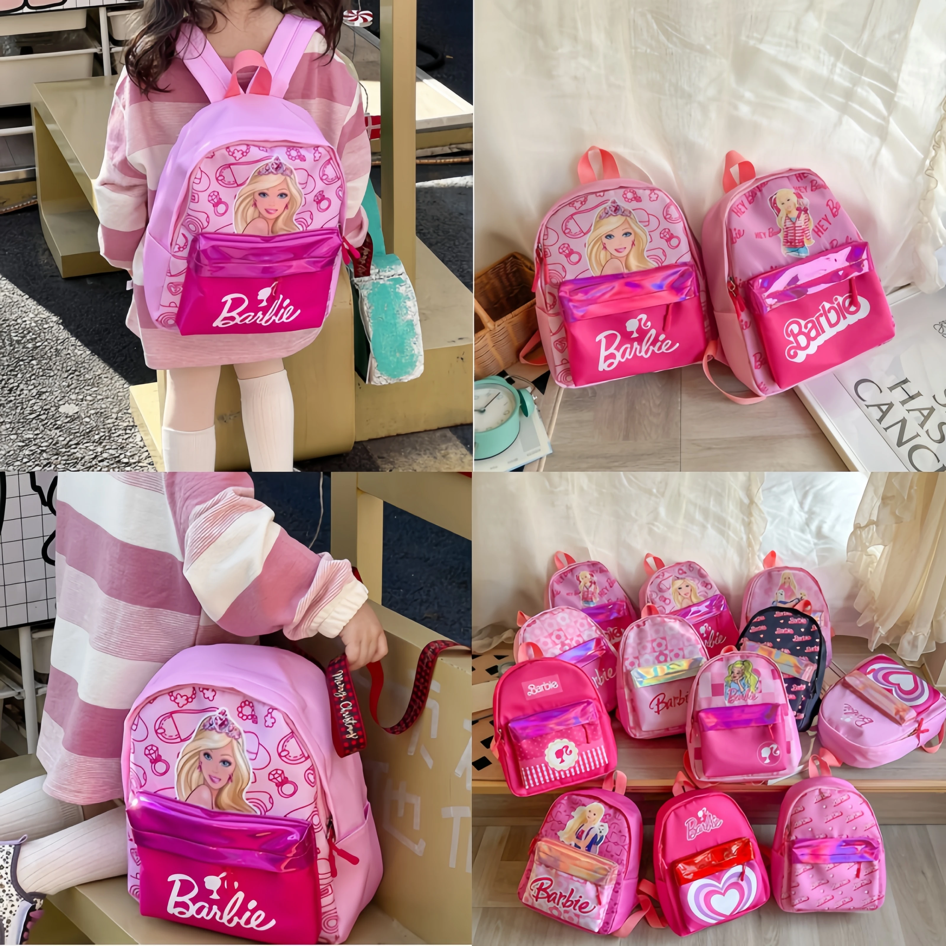 

Модный Рюкзак Kawaii для девочек Барби с героями мультфильмов, рюкзак для принцессы Барби, милый школьный рюкзак для детского сада, игрушки, подарки для студентов