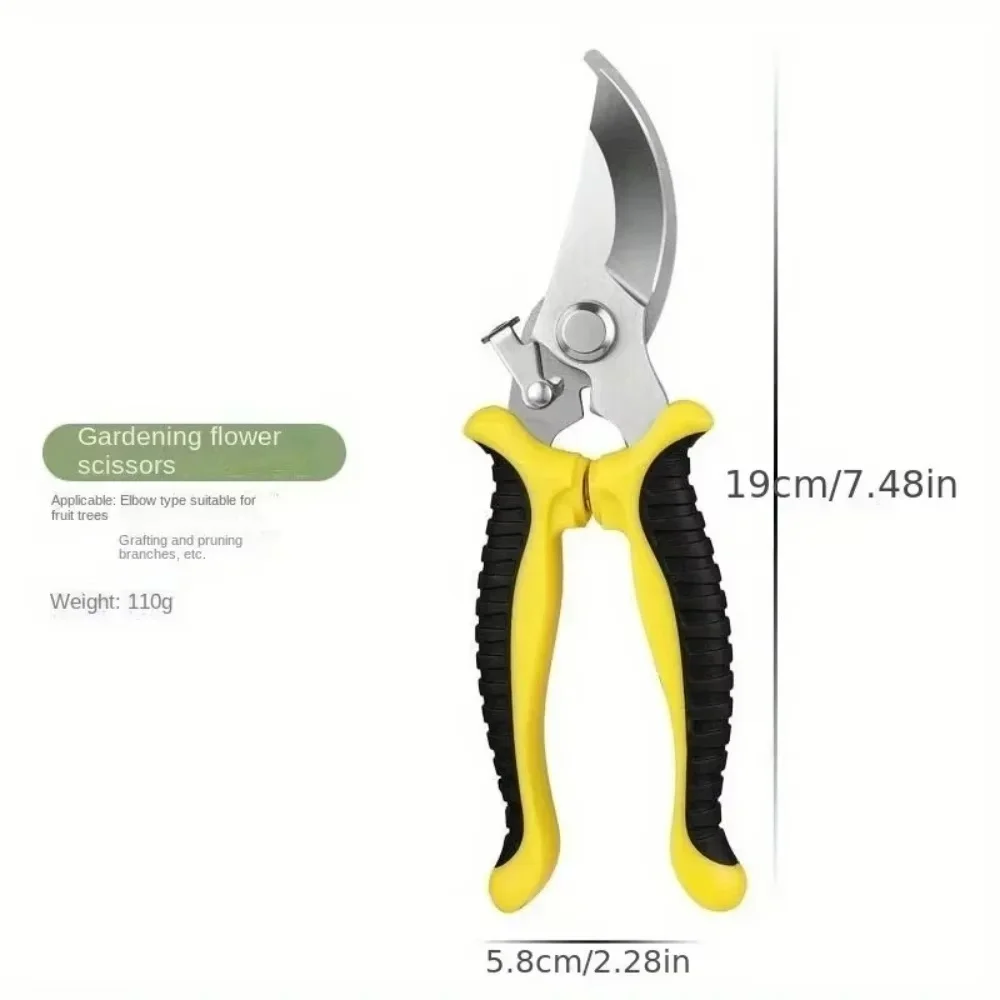 Garden Pruning Shears with Stainless Steel Blade, Spring-Loaded, Ergonomic Handle – Ideal for Branches, Flowers, Fruits & Vegeta