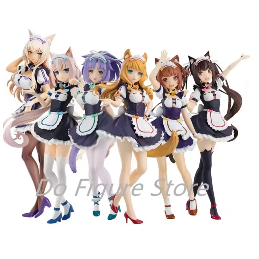 NEKOPARA Chocola Vanilla Azuki Coconut Cinnamon Maid dress Japanese Anime PVC Action Figure Toy Game Collectible Model Doll
