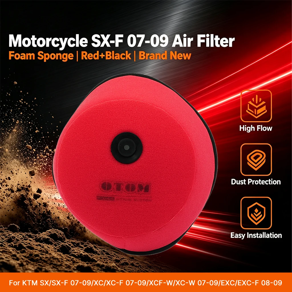 For KTM 85-650 SX XC EXC SXS XCW SXF XC-W XCF XCFW EXCF 07-09 Motorcycle Air Filter Cleaner Element Dual Foam Layer Sponge Cover